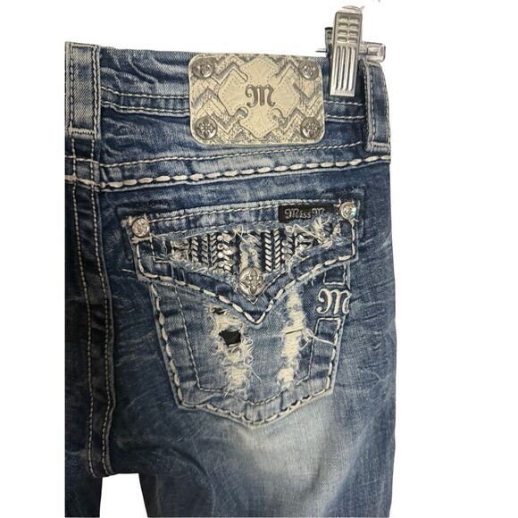Miss Me Signature Boot Embellished Rhinestone Jeans Women’s Size 26 - Picture 6 of 7